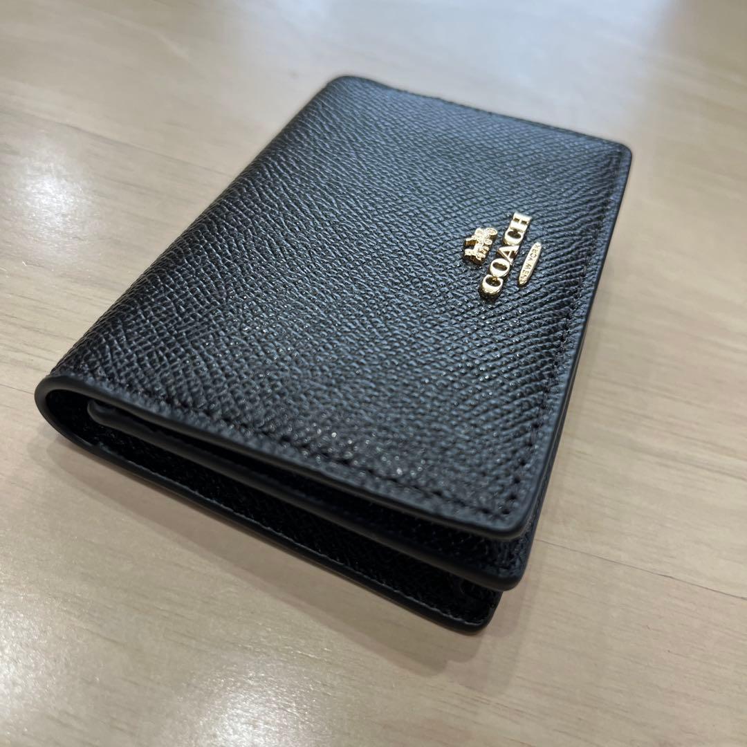 未使用】コーチ COACH 名刺入れ カードケース レザー ブラック 黒