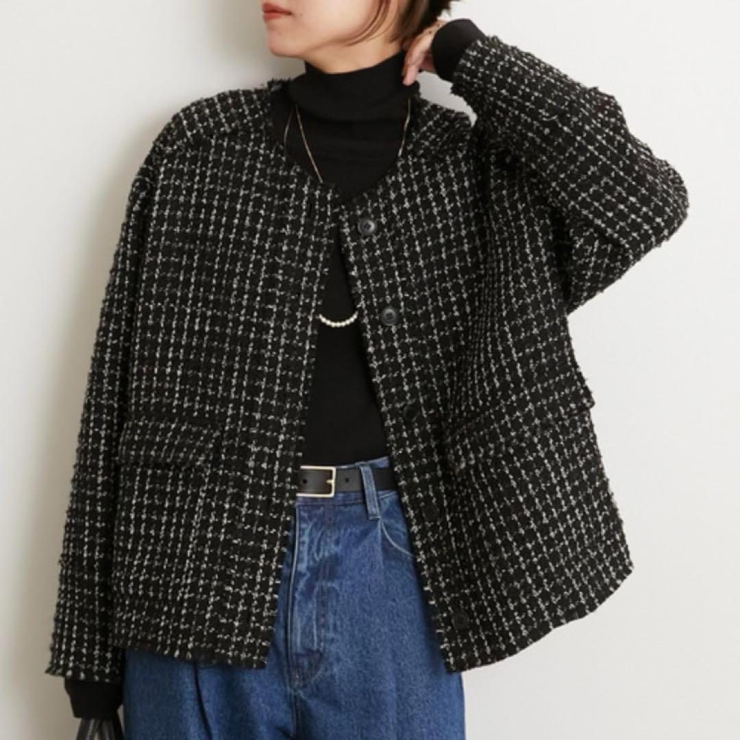 極美品】ジャーナルスタンダードレリューム ツイードクルーネック