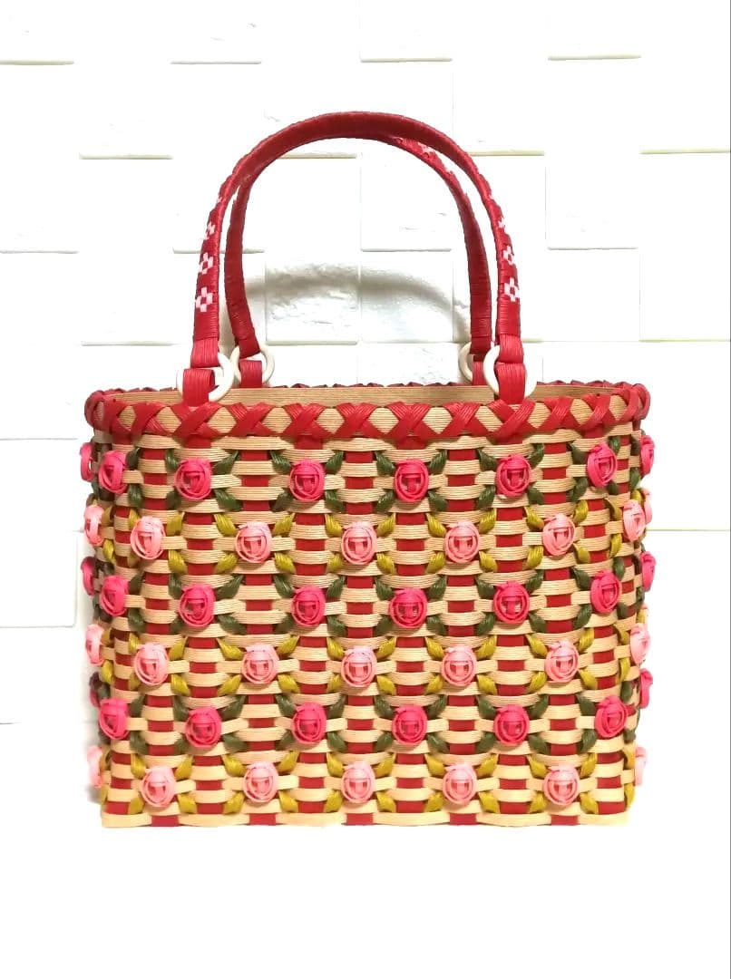 《 あゆみ 》エコクラフトバンドかごバック　３点