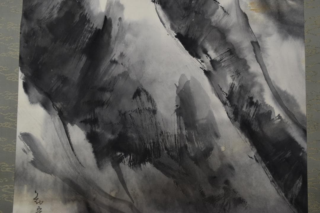 作者不詳/山岳図/春山晴日/掛軸☆宝船☆Z-691 - メルカリ