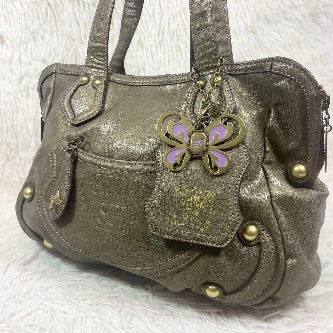 アナスイ ハンドバッグ トートバッグ 肩掛け チャーム バタフライ