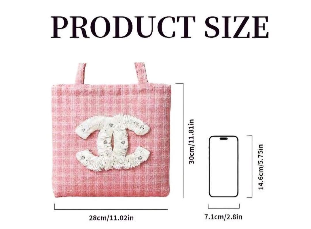 CHANEL ノベルティ トートバッグ ピンク ツイード ビッグココマーク