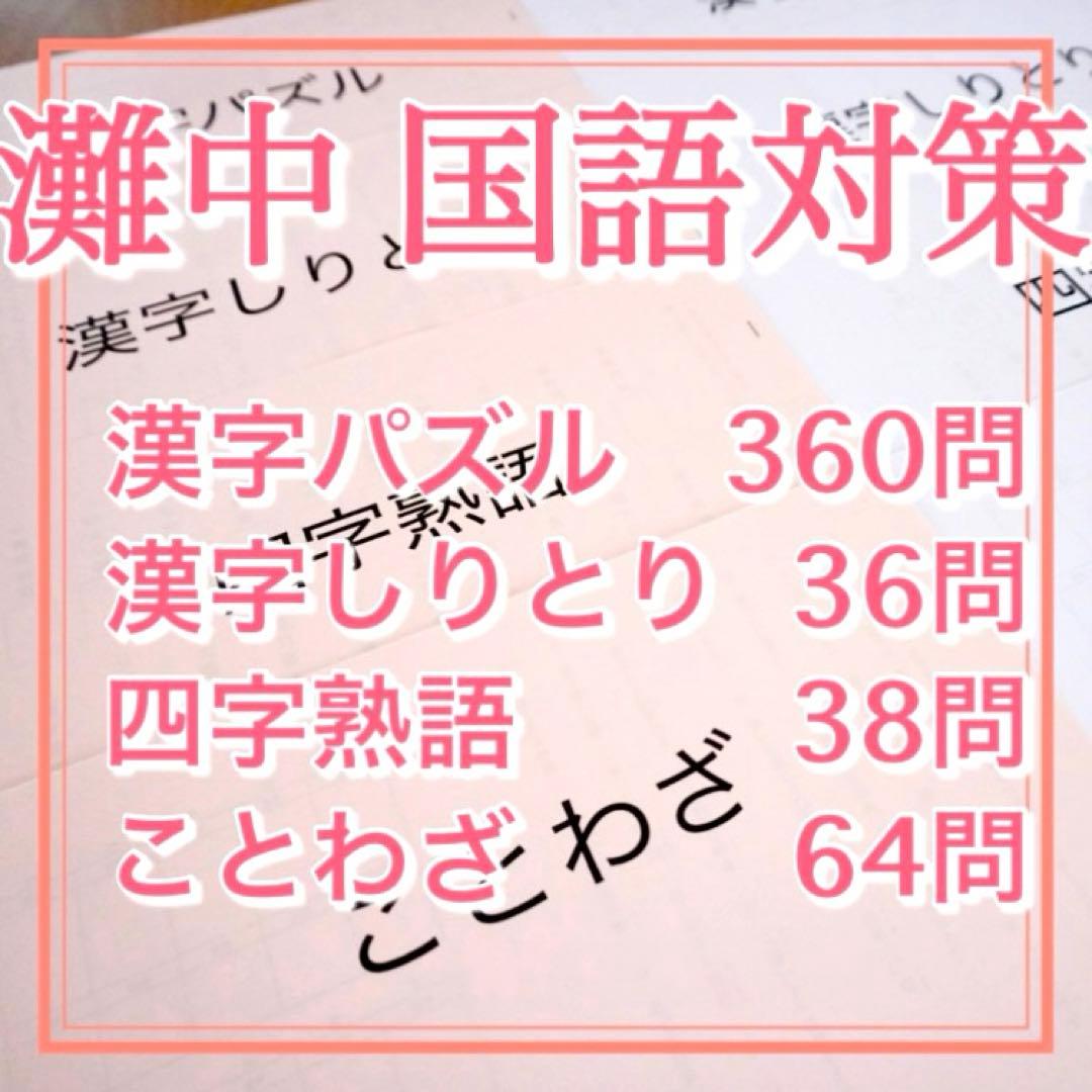 灘中 中学受験 国語 対策 漢字パズル 漢字しりとり 四字熟語 ことわざ