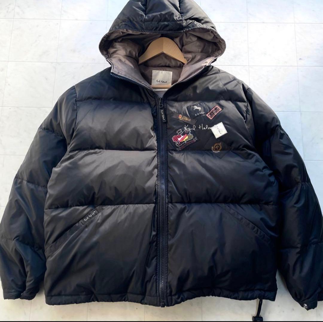 極美品】カールヘルム M ダウンジャケット ブラック 黒 刺繍 ワッペン