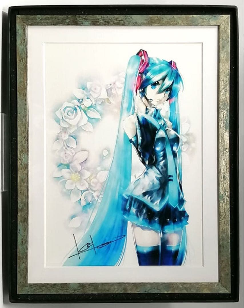 初音ミク KEI直筆サイン 複製原画 Happyくじ Wチャレンジ賞 - メルカリ