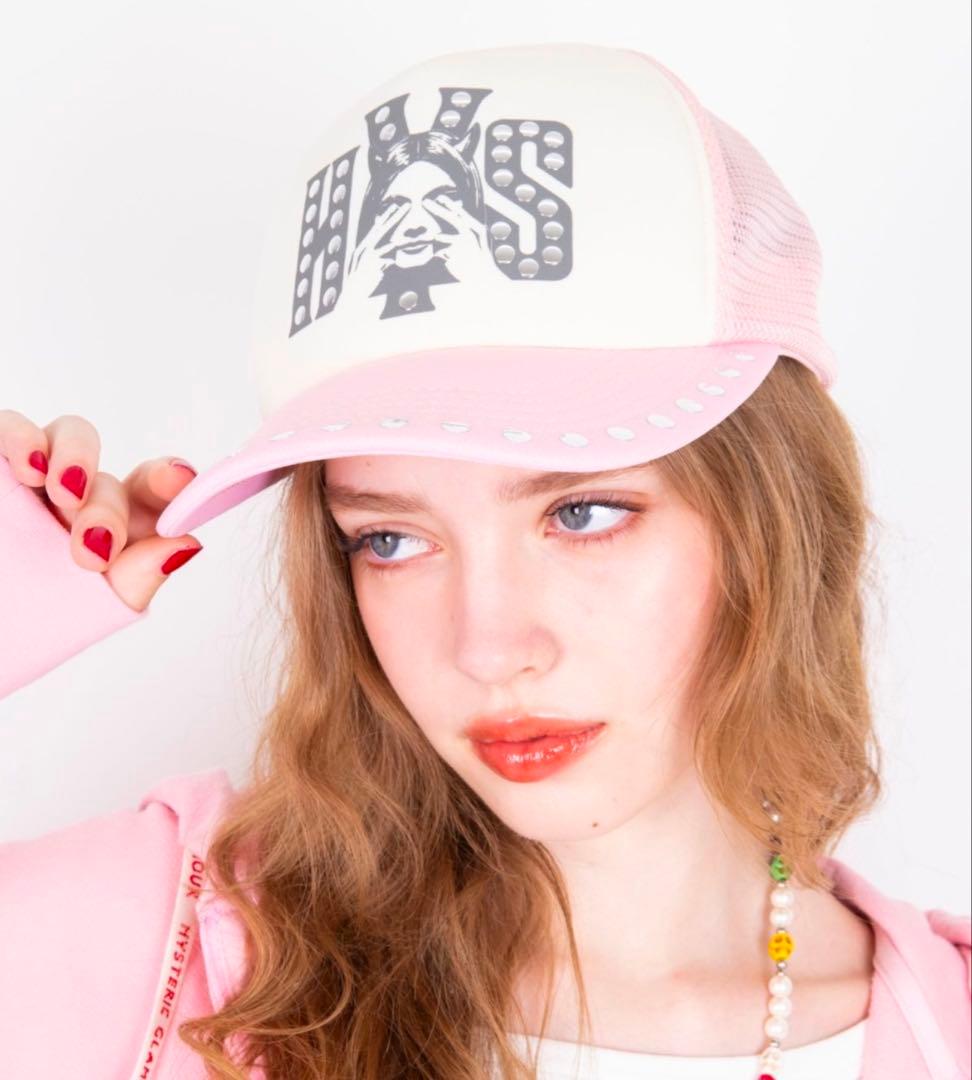 新品 ヒステリックグラマー スタッズキャップ ピンク TWICEサナ着用