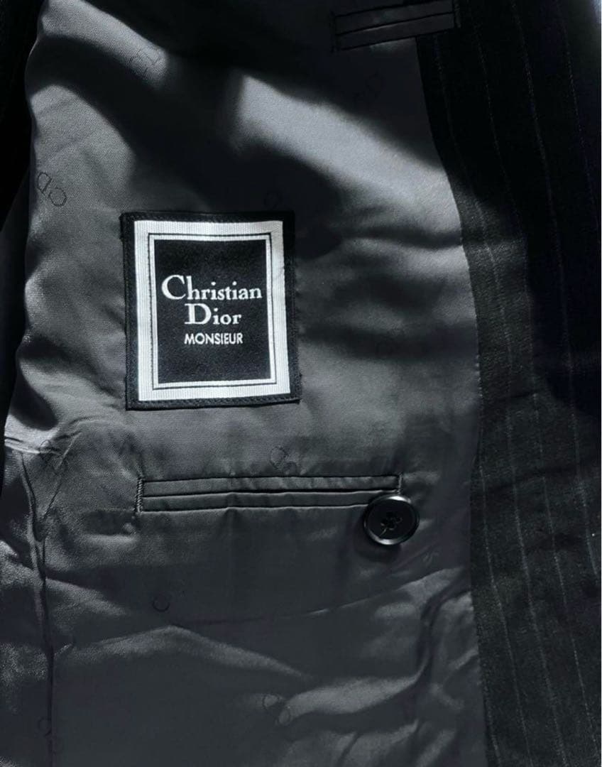 成人式 スーツ ディオール セットアップ ブラック ダブル ストライプ