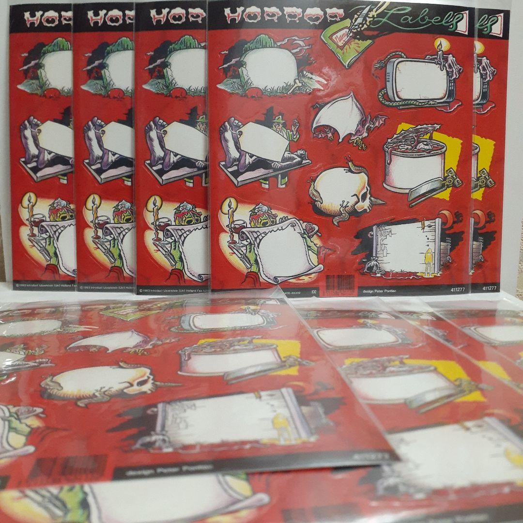 レア‼️ 90s 平成レトロ ホラーシール スカル 目玉 ラベルシール10枚