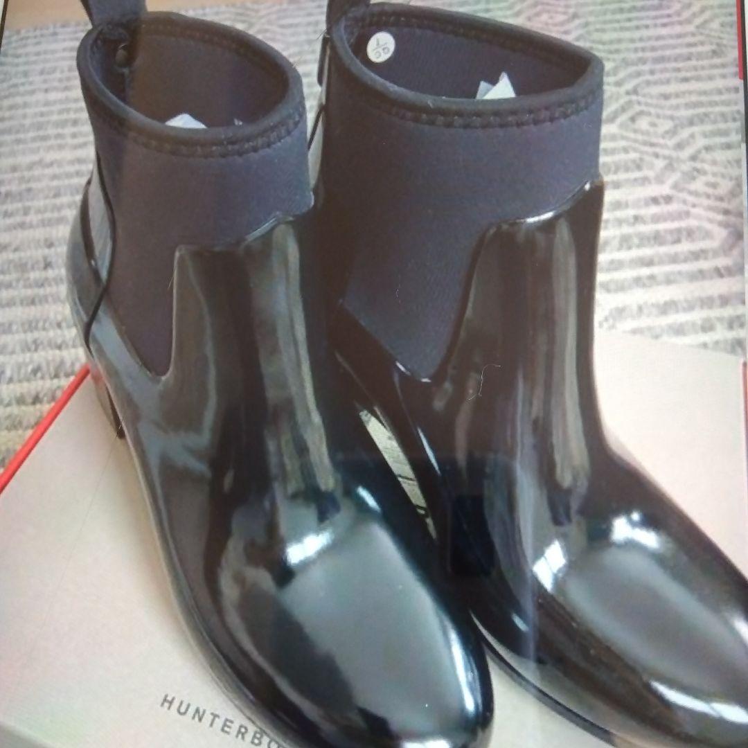 HUNTER オリジナル 黒 レインブーツ オリジナル トール グロス レイン ブーツ - ブラック
