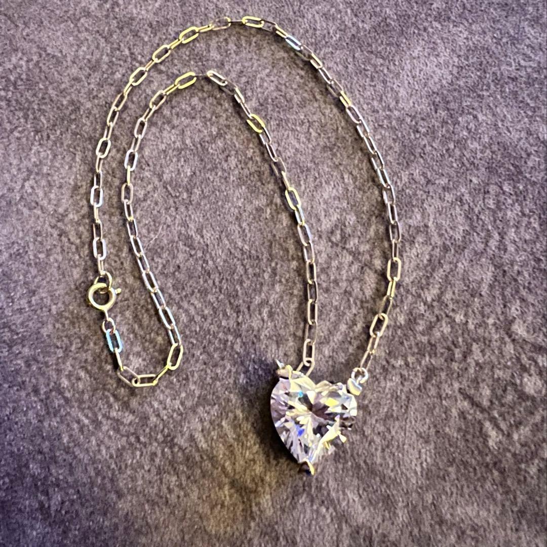 浜崎あゆみ 私物 愛用 ハート型 クリスタル ペンダントネックレス 925