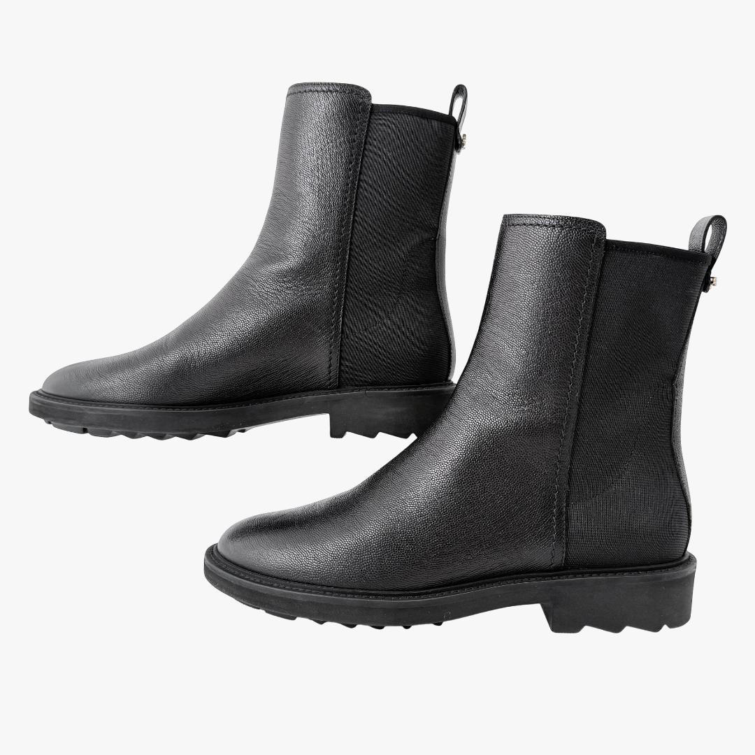 定価17万【極美品】フェラガモ サイドゴアブーツ バックロゴ 背面ロゴ