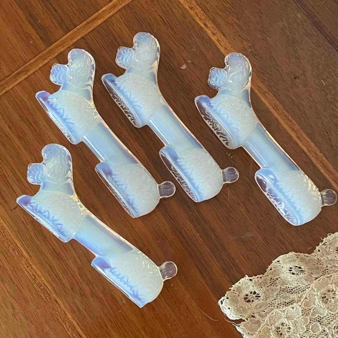 御売約 フランス♡アールデコ プードル オパリン オパルセント ナイフ