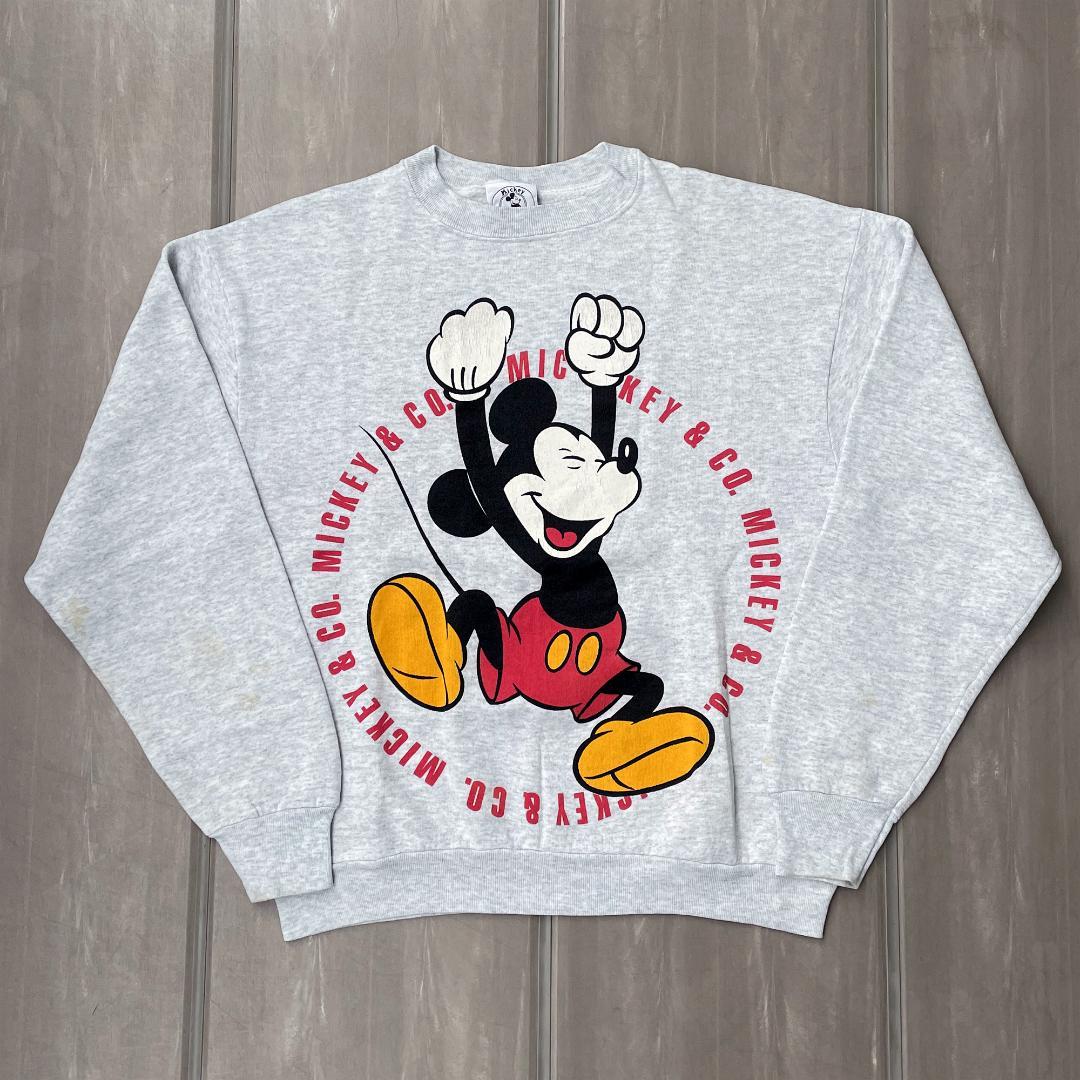 90年代USA製】ディズニー ミッキー スウェット ビンテージ 青パン お