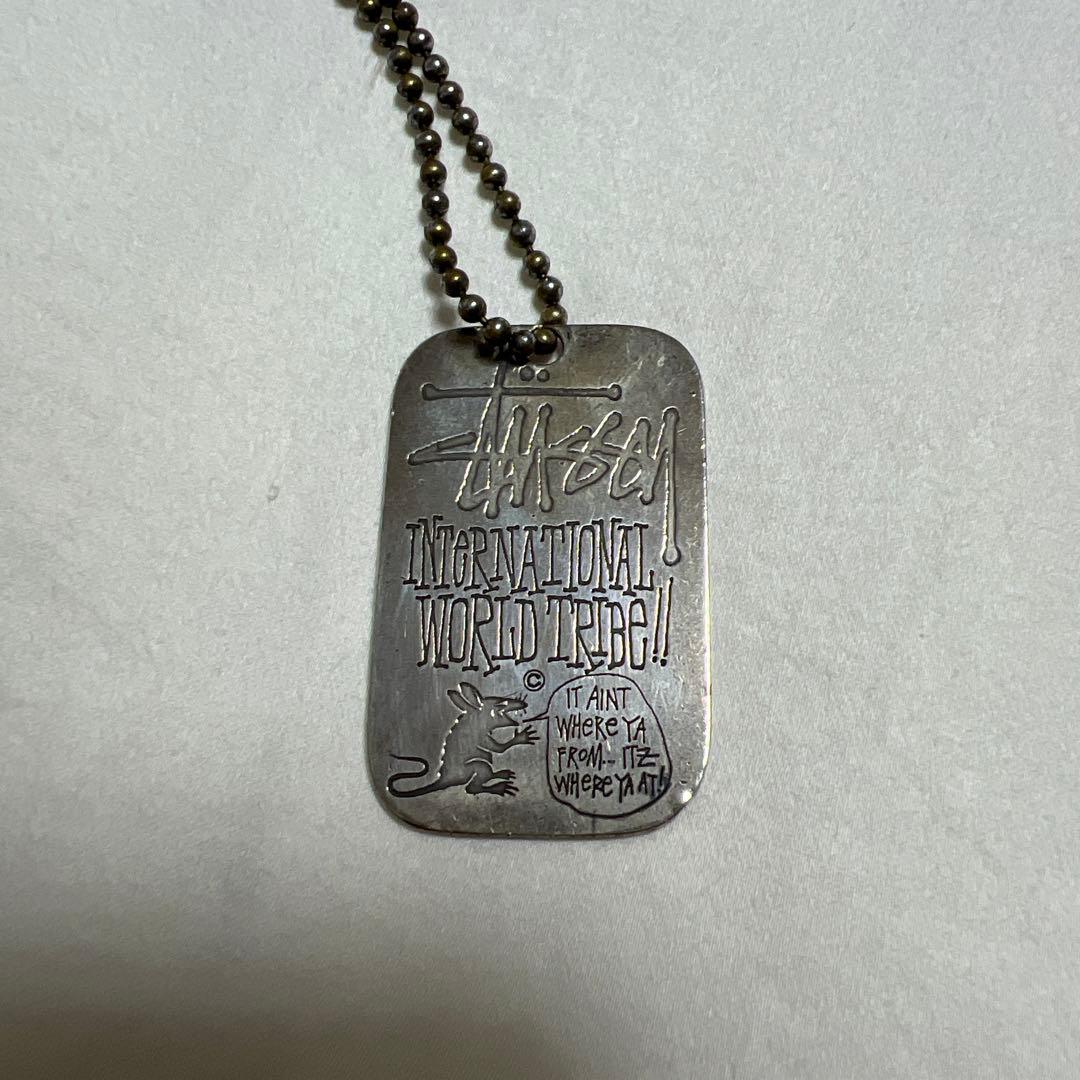 90s old stussy ドッグタグ ネックレス シルバー925 希少 - メルカリ