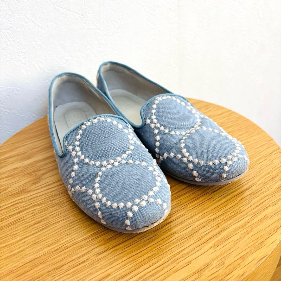 美品 ミナペルホネン 靴 パンプス フラットシューズ 23.5cm タンバリン