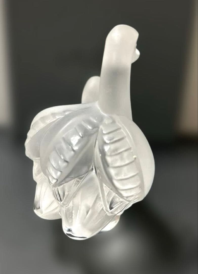 ラリック2羽の白鳥 クリスタル製置物 ペーパーウェイト