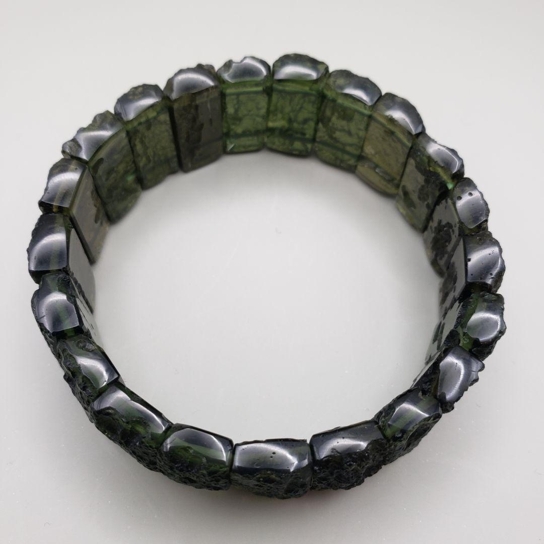 天然 モルダバイト 48.82g【鑑別書付き】 ブレスレット バングル
