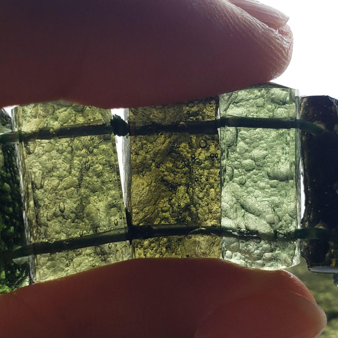 天然 モルダバイト 48.82g【鑑別書付き】 ブレスレット バングル