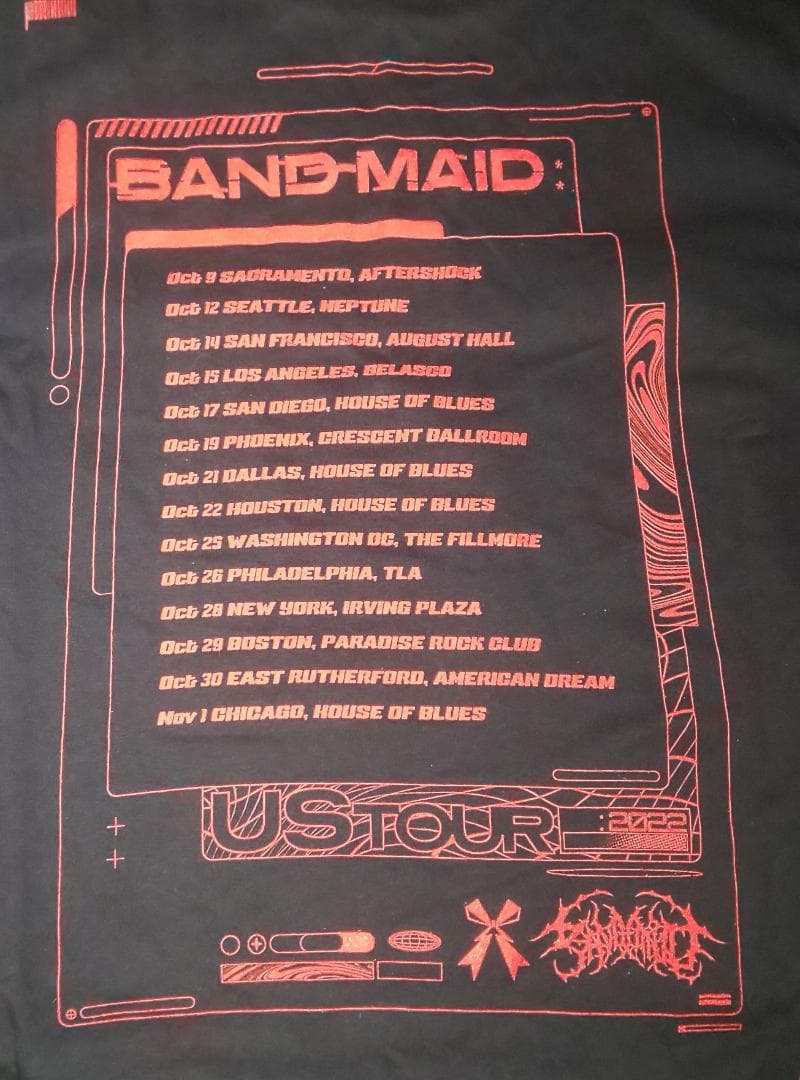 BAND-MAID US TOUR 2022 Tシャツ バンドメイドツアーT S - メルカリ
