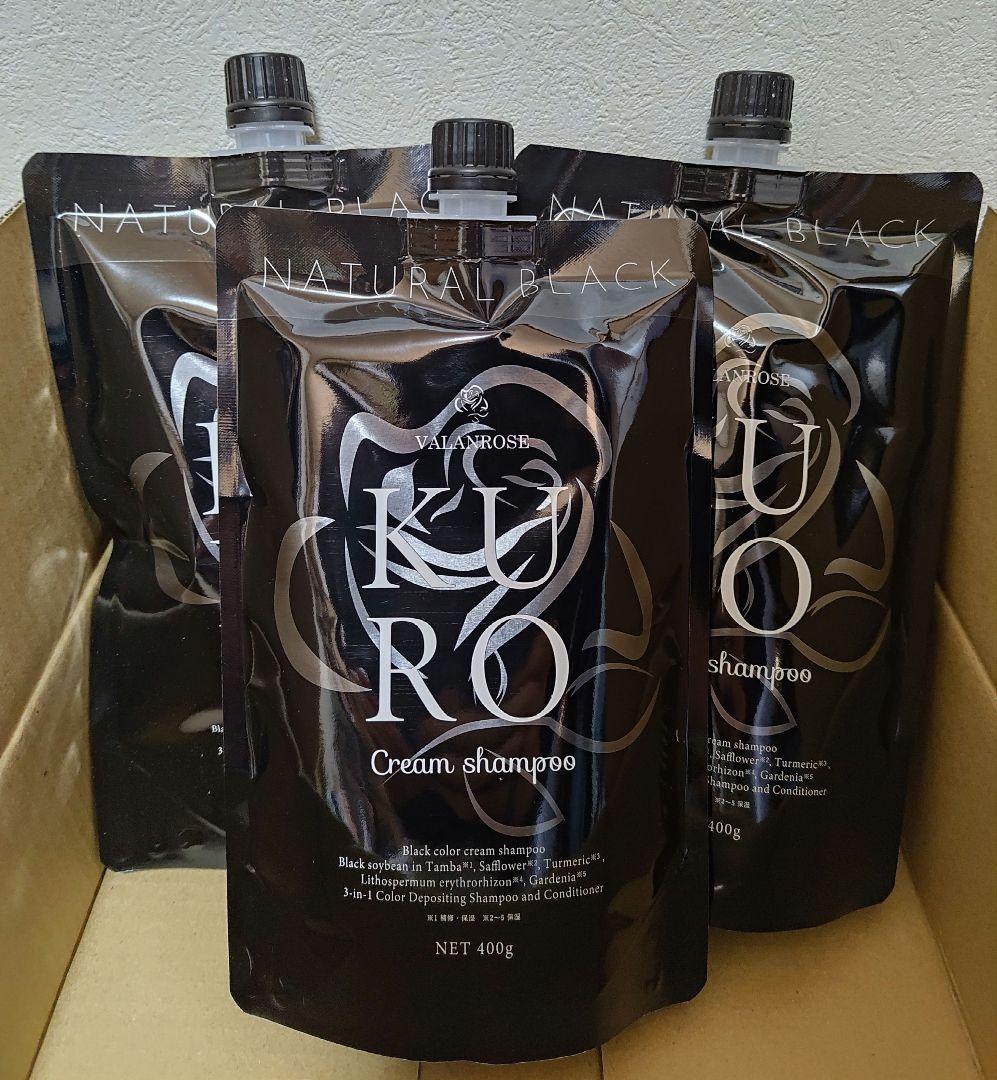 バランローズクロクリームシャンプー　ナチュラルブラック Amazon.co.jp: VALANROSE KURO Cream Shampoo, 14.1 oz (400 g