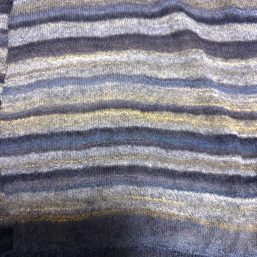 ☆新品タグ付き☆佐藤繊維 モヘヤ混グラデーションボーダー ロング