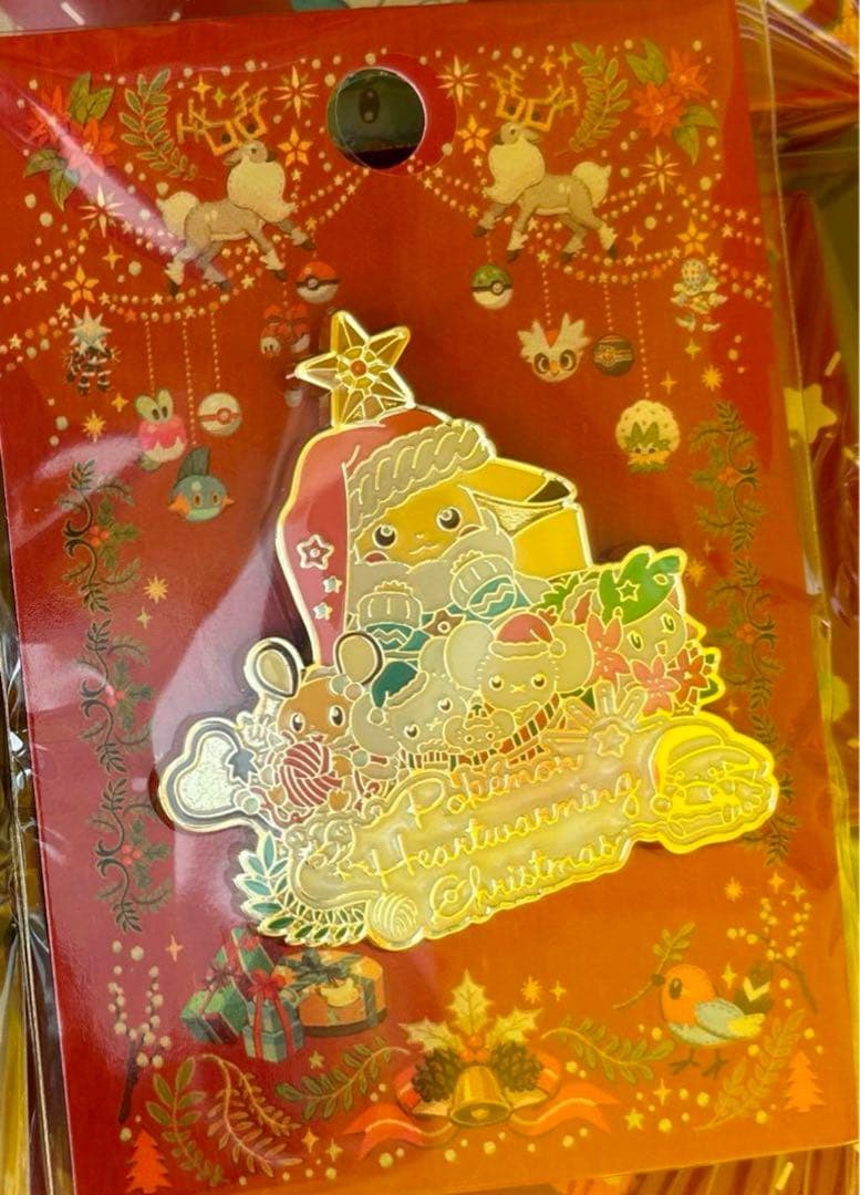 ポケモンセンター クリスマス 2024 ロゴピンズ ピカチュウ