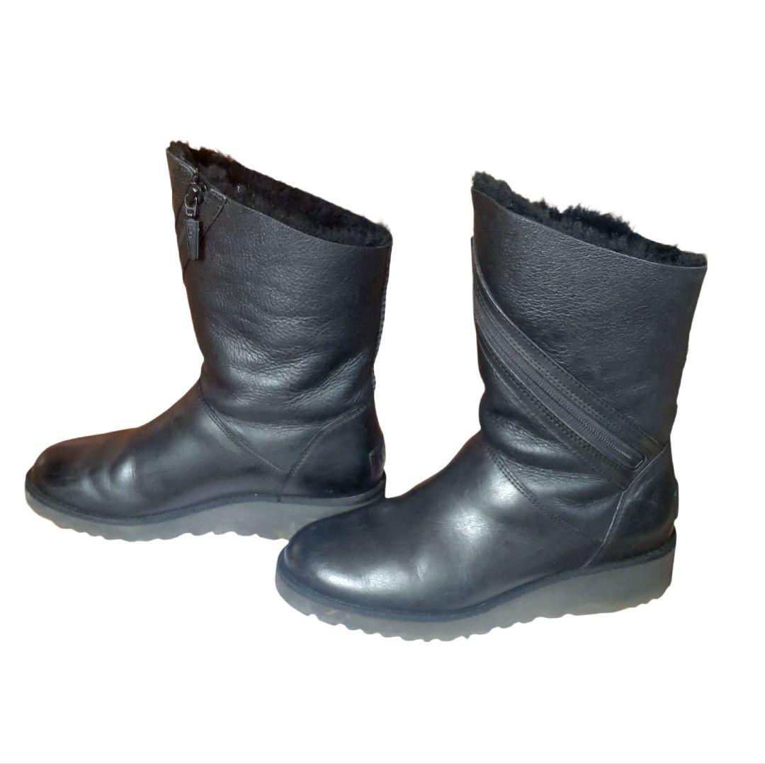 ☆美品☆アグ ロルナ ムートンブーツ サイズ6 23cm 黒 表革 - メルカリ
