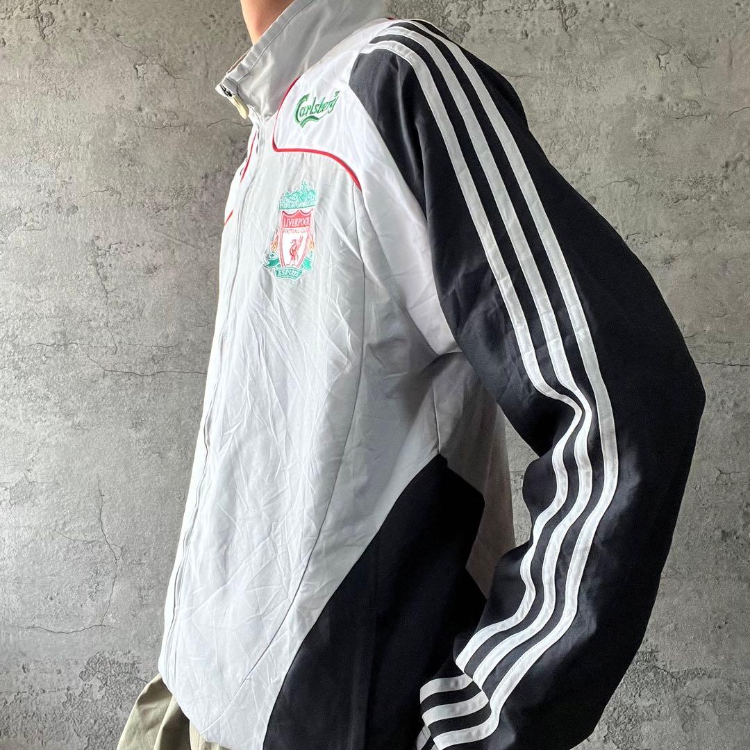 00s古着 adidas リバプール ナイロンジャケット サッカー ワッペン刺繍