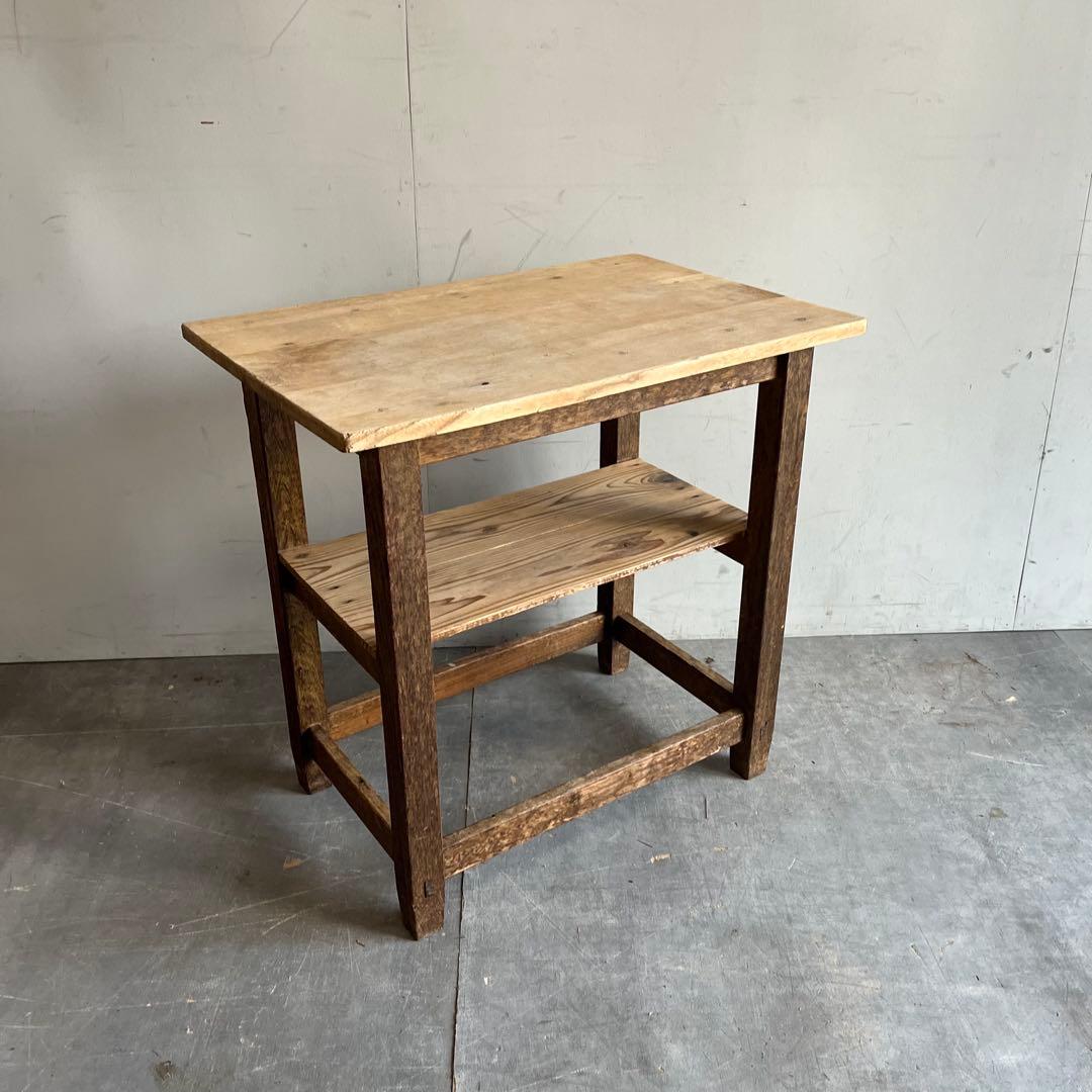 アンティーク 無垢材 サイドテーブル 飾り棚 棚 作業台 レトロ 和箪笥 サイドテーブル リメイク品 アンティーク おしゃれ サイド