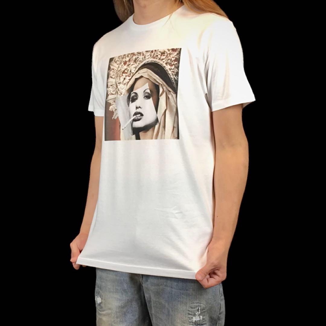 新品 アンジェリーナジョリー 加え煙草 モノクロ写真コラージュ マリア