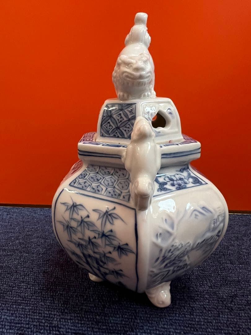 1212 鍋島焼 染付松竹梅 獅子香炉 未使用 - メルカリ