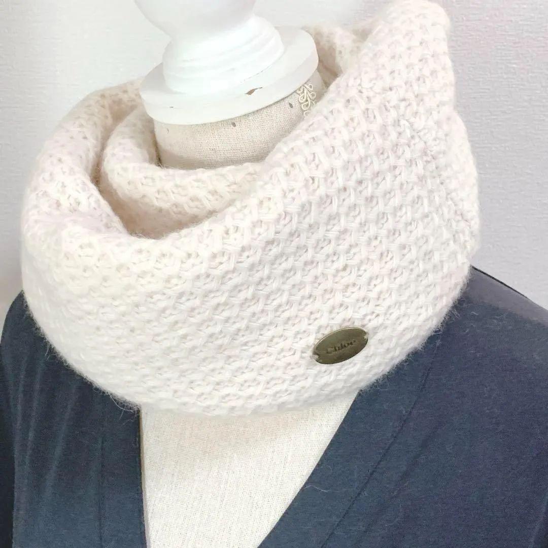 未使用タグ付き】 Chloe クロエ ネックウォーマー マフラー アンゴラ混