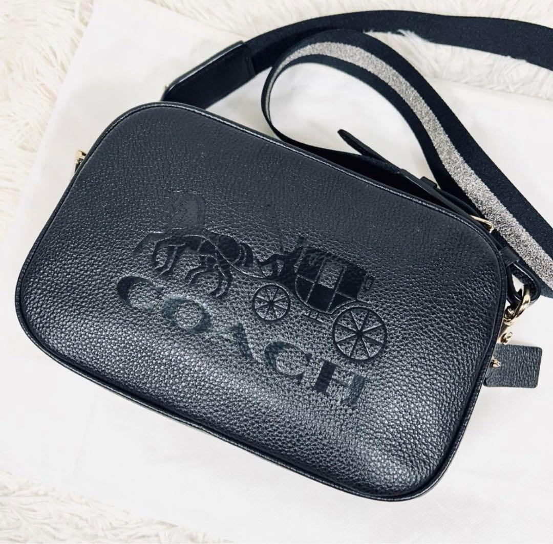 極美品】コーチ ショルダーバッグ 馬車 型押し ロゴ レザー 2way