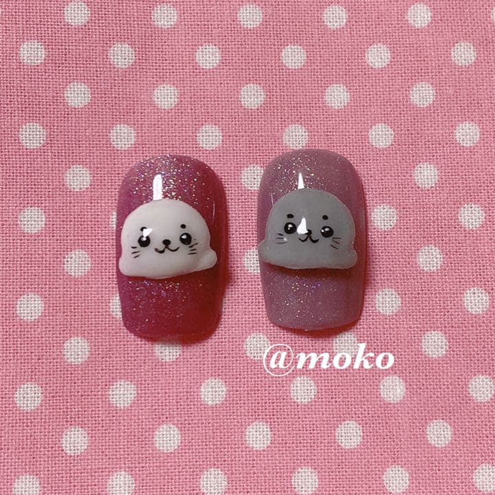 アザラシ ネイル3Dパーツ - メルカリ