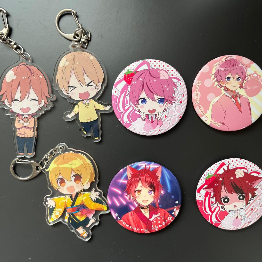 すとぷり るぅと ジェル 莉犬 さとみ 缶バッジ アクキー 苺色夏花火