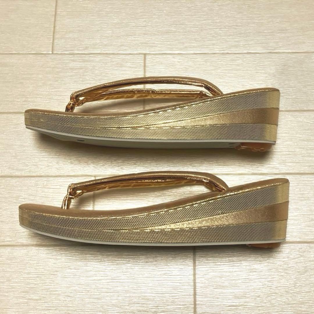 《未使用》佐賀錦　草履バッグセット　礼装　ゴールド