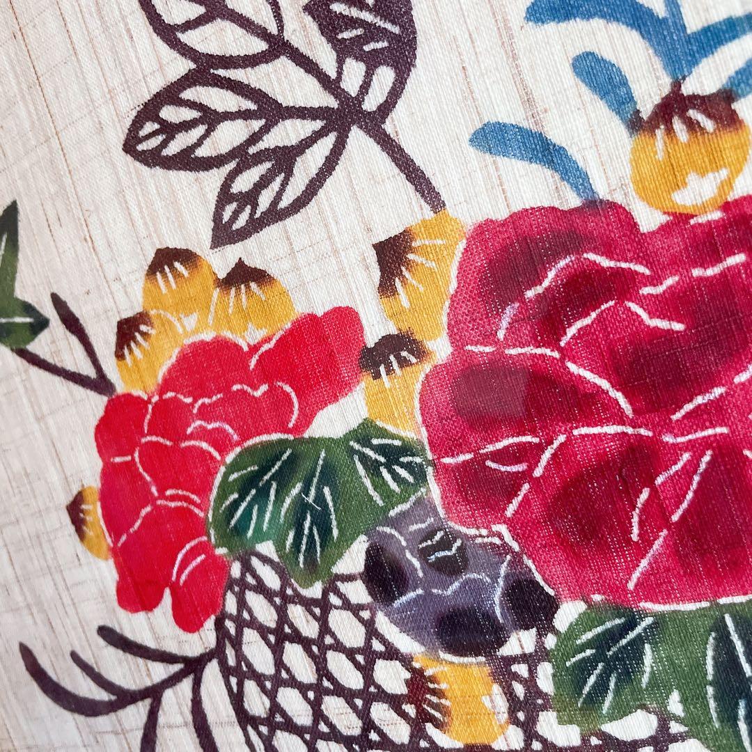 琉球紅型 びんがた 額入り 花籠と燕 沖縄 染物 インテリア - メルカリ