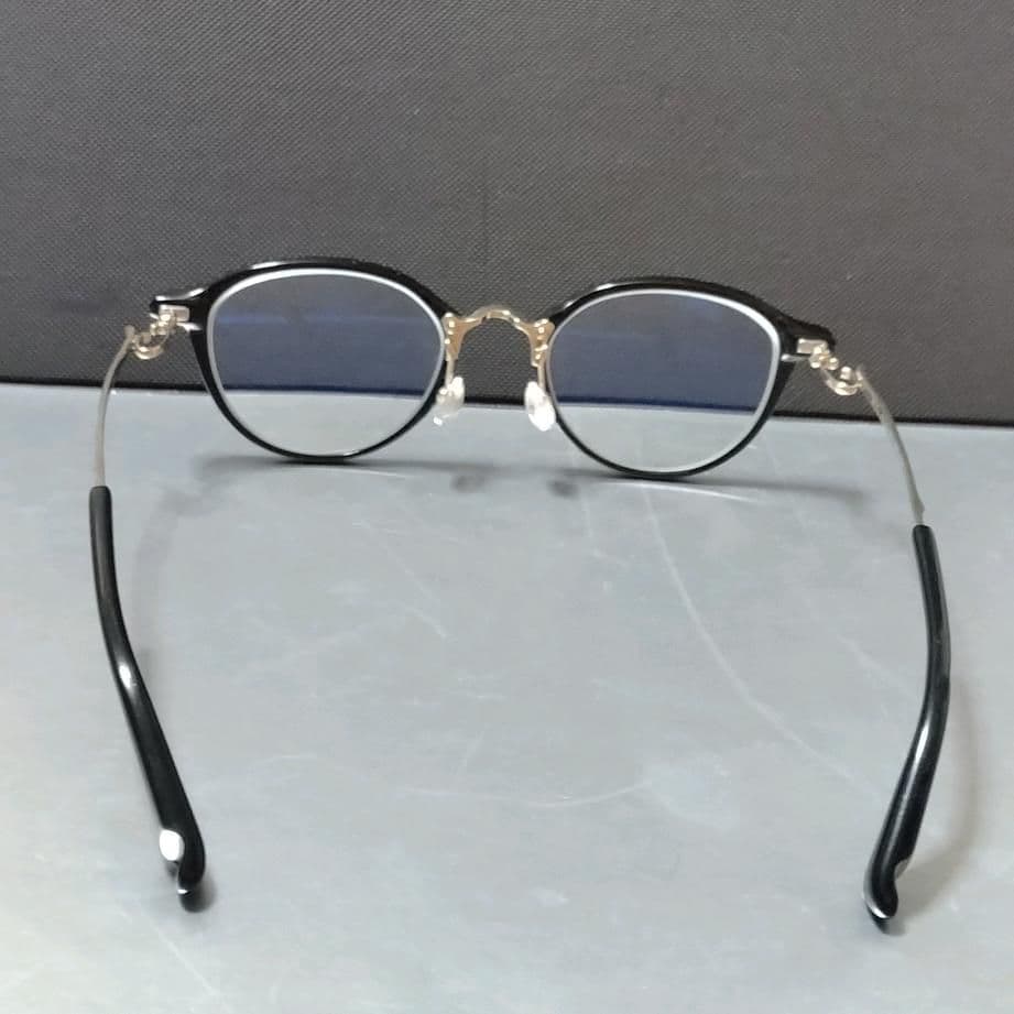 999.9 フォーナインズ M-75 ブラック×ホワイトゴールド メガネ - メルカリ