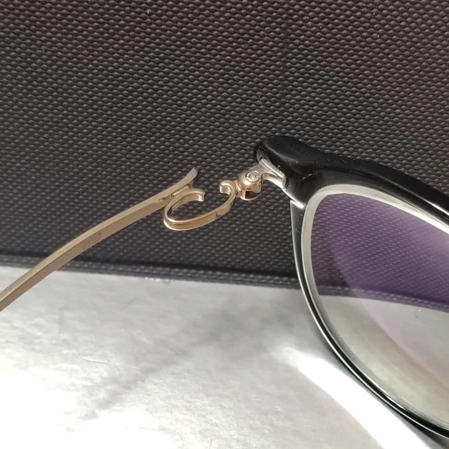 999.9 フォーナインズ M-75 ブラック×ホワイトゴールド メガネ - メルカリ