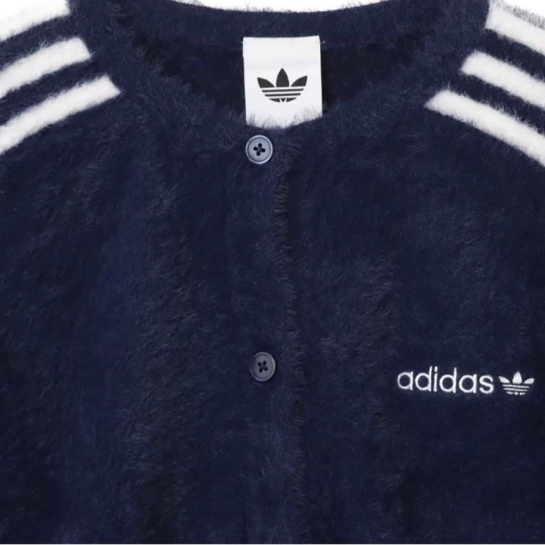 adidas アディダス フラッフィーニット カーディガン シャギー ニット