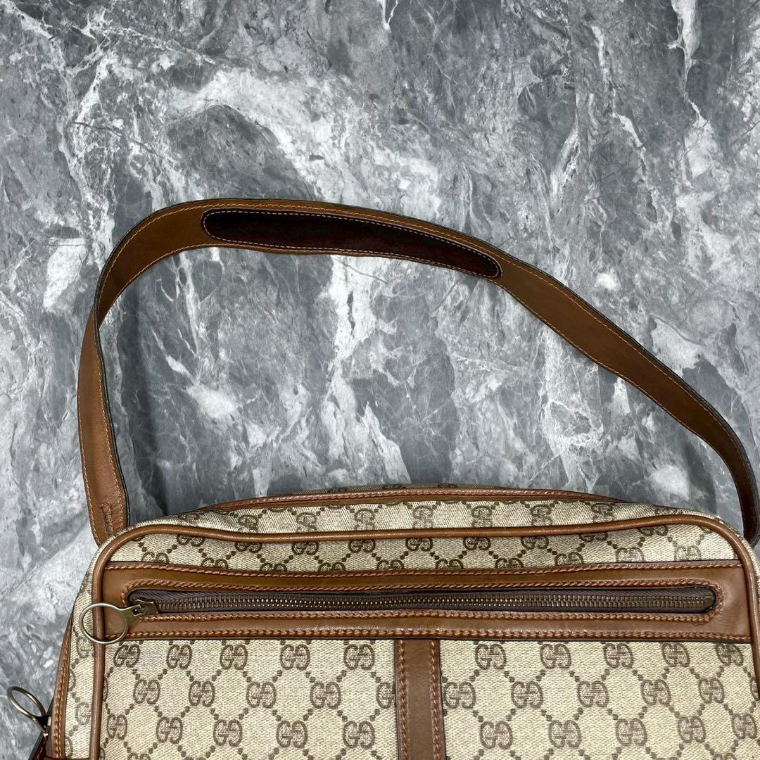 ✨美品✨GUCCI GG ショルダーバッグ ブラウン ベージュ金具 ロゴ