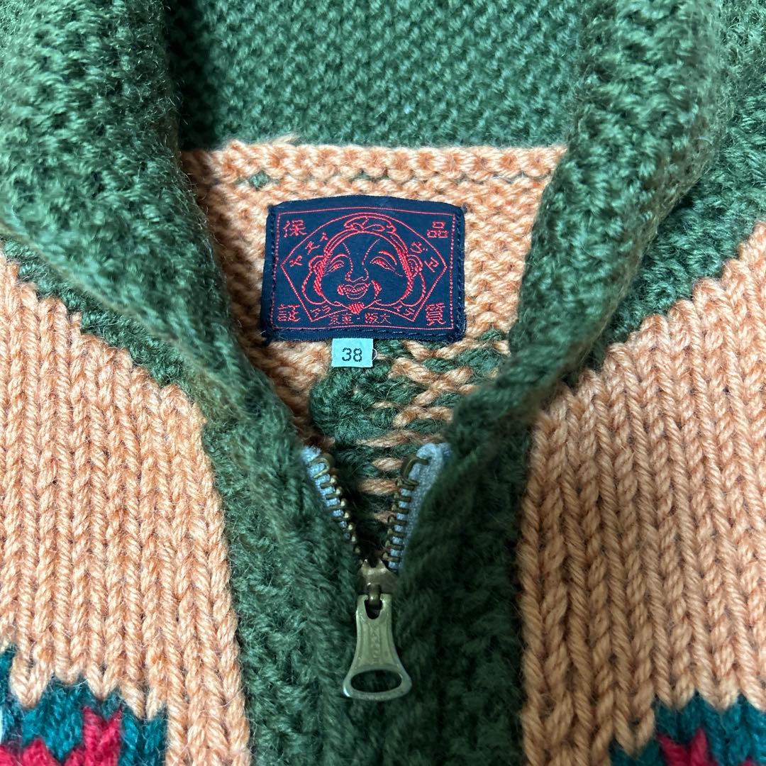 EVISUエヴィスカウチンセーターヴィンテージブラックバス柄ニット