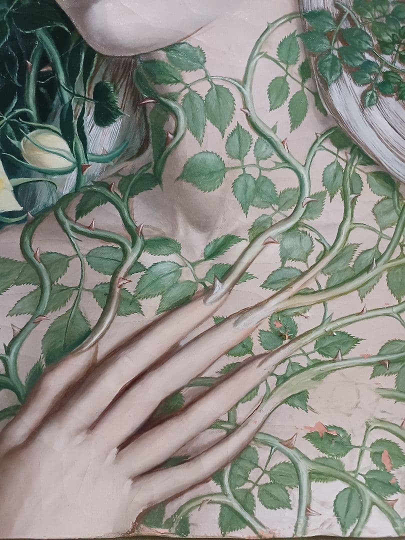 藤野一友（中川彩子）　「妖精」　油彩F6　シュルレアリスム　幻想　夭折画家　希少