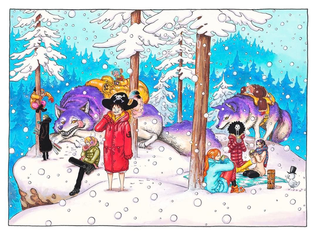 ONE PIECE / 雪と狼 OP_RC_024_A1 Manga Art - メルカリ