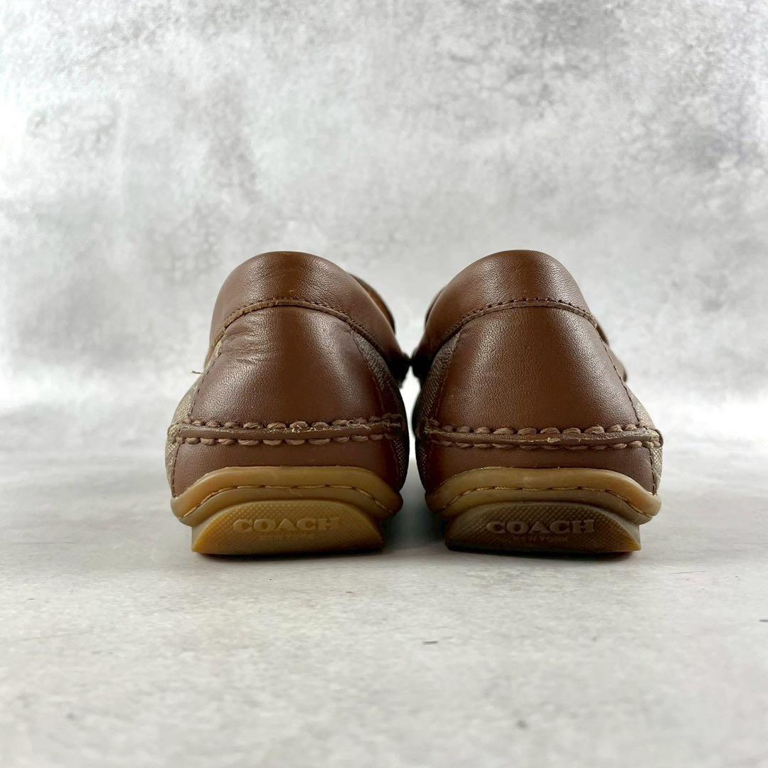 美品 COACH シグネチャー ローファー 靴 ホースビット 25.5 【185