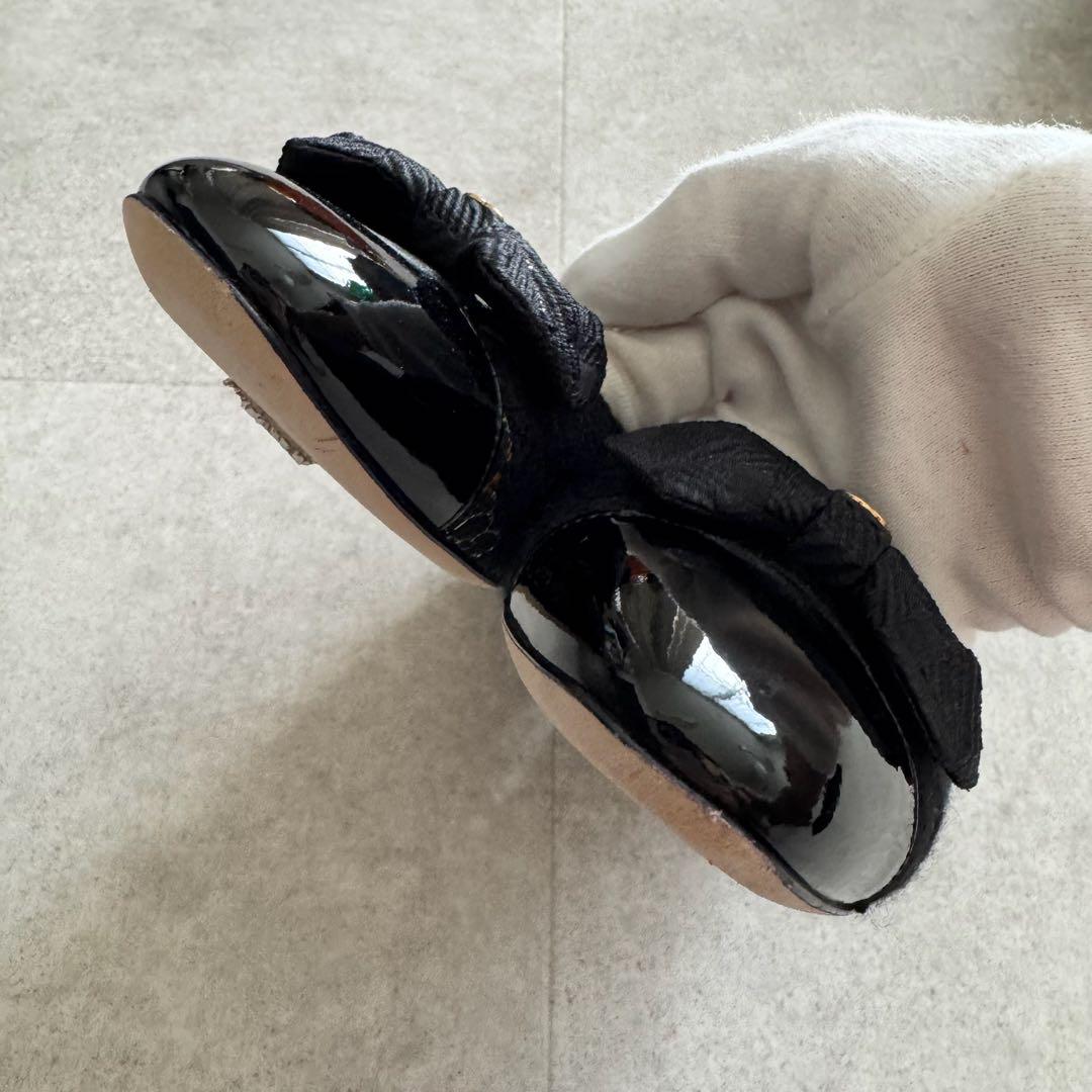 シャネル パンプス ココマーク リボン ツイード 黒 エナメル切替 保存