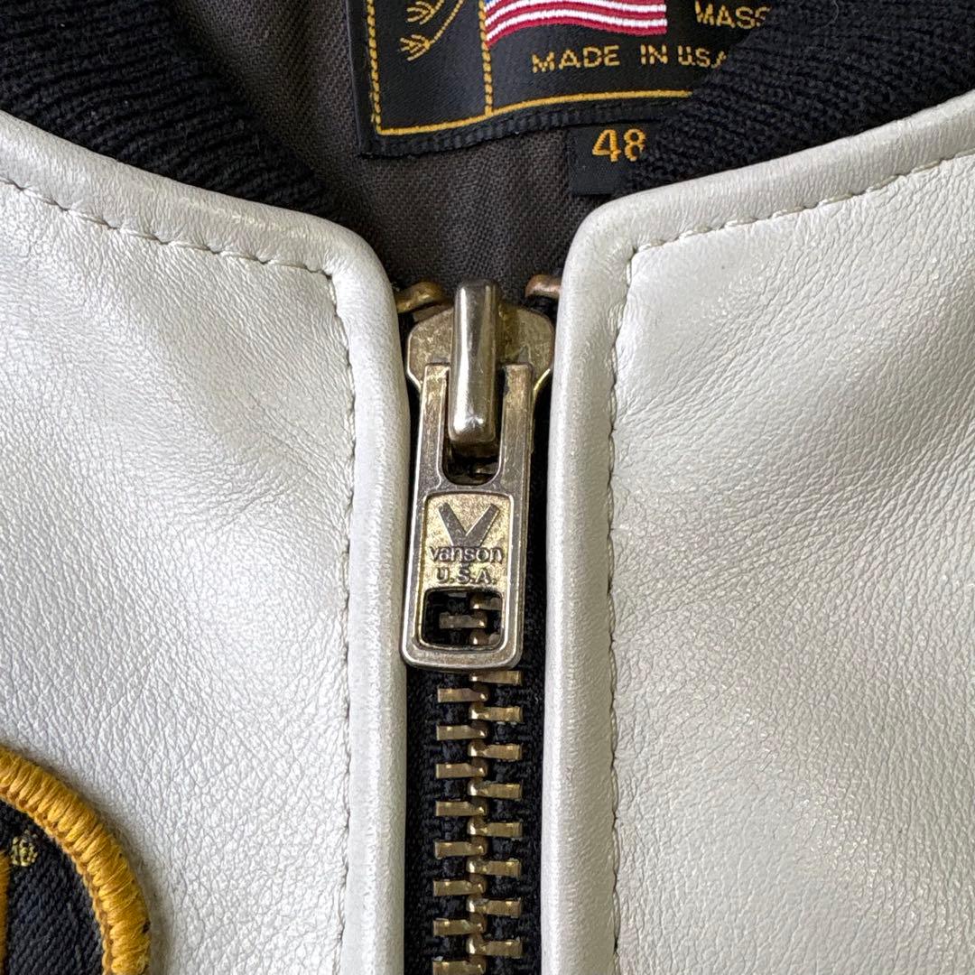 希少ビックサイズ VANSON オールレザー スタジャン チームジャケット