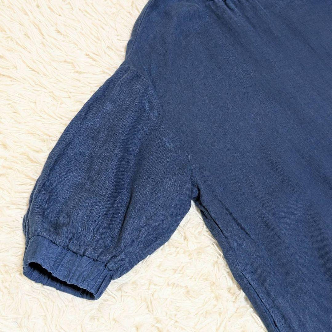 中川政七商店 洗える 麻ガーゼワンピース インディゴ フリーサイズ