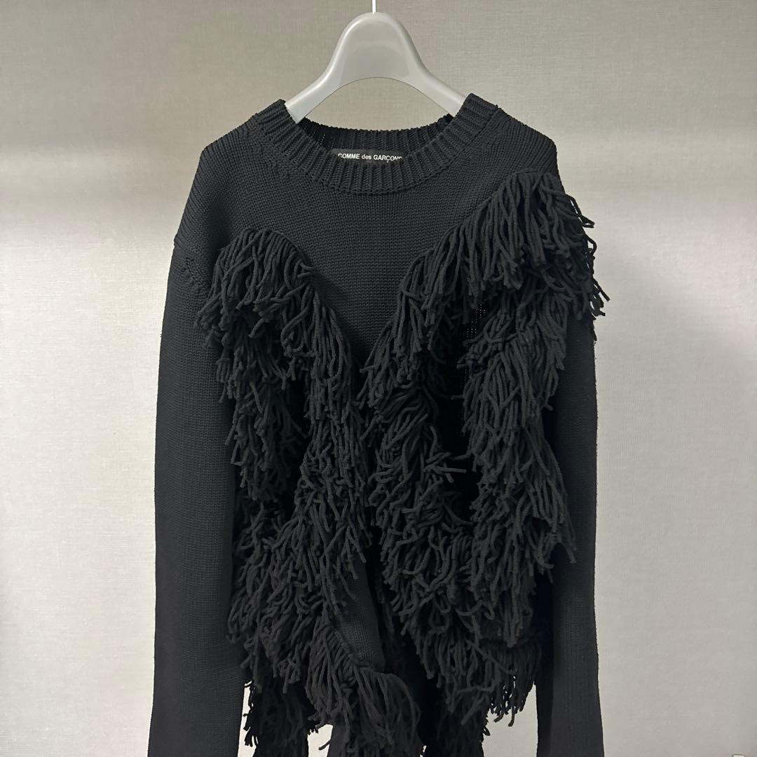コムデギャルソンオムプリュス23AW ウールフリンジニット Lサイズ