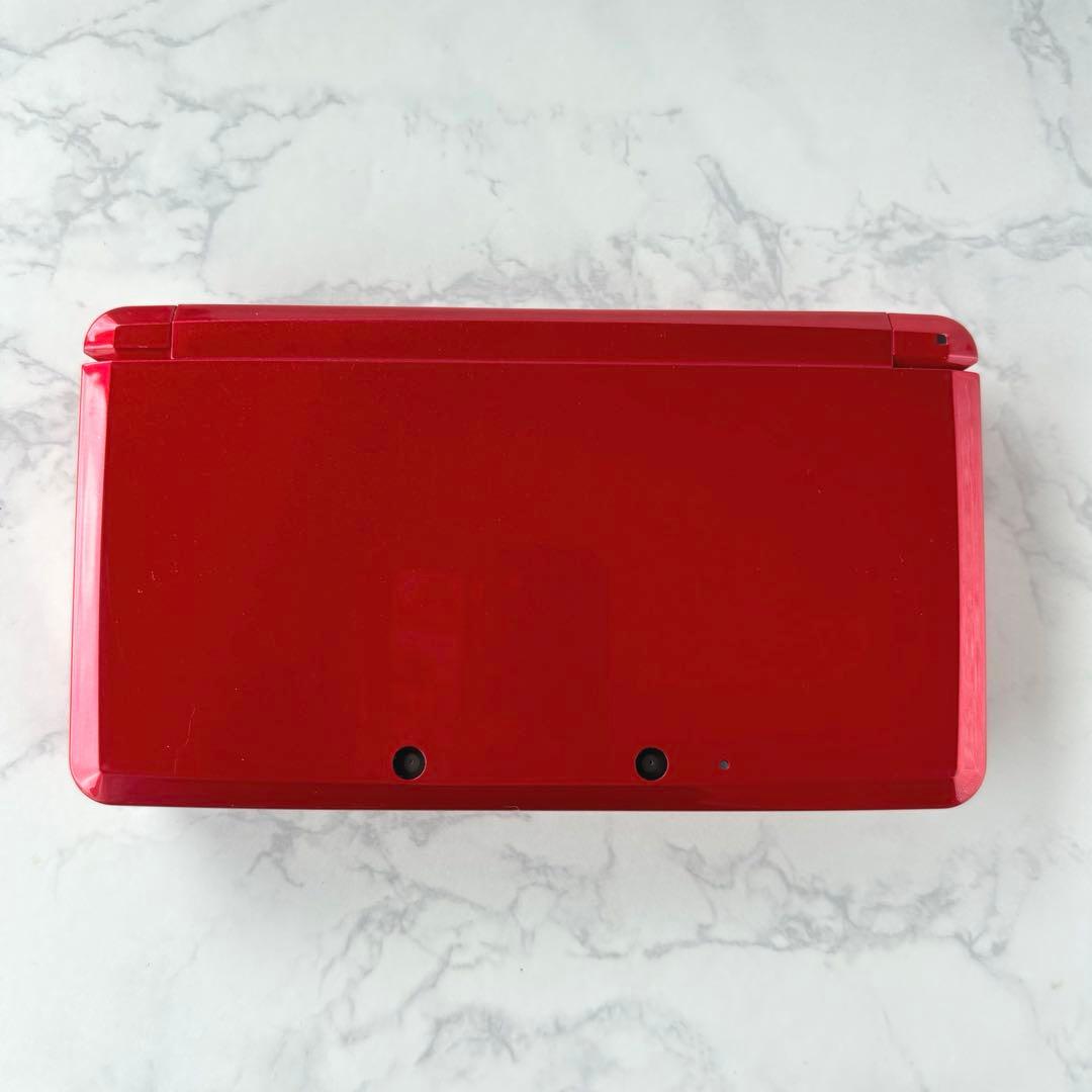 美品】3DS 本体 フレアレッド SDカード メガバッテリー 充電 説明書
